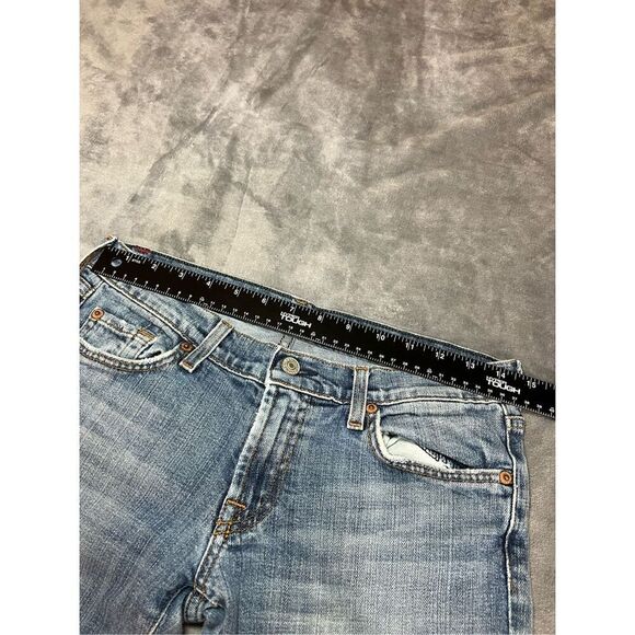 7 For All Mankind Jeans Womens Size 29 Mid Wash Blue Bootcut Leg Low Rise Denim - Picture 9 of 13
